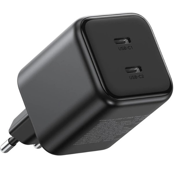 Фото - Мережевий зарядний пристрій UGREEN X526 2xUSB-C 45W GaN Fast Charger Black (65058)